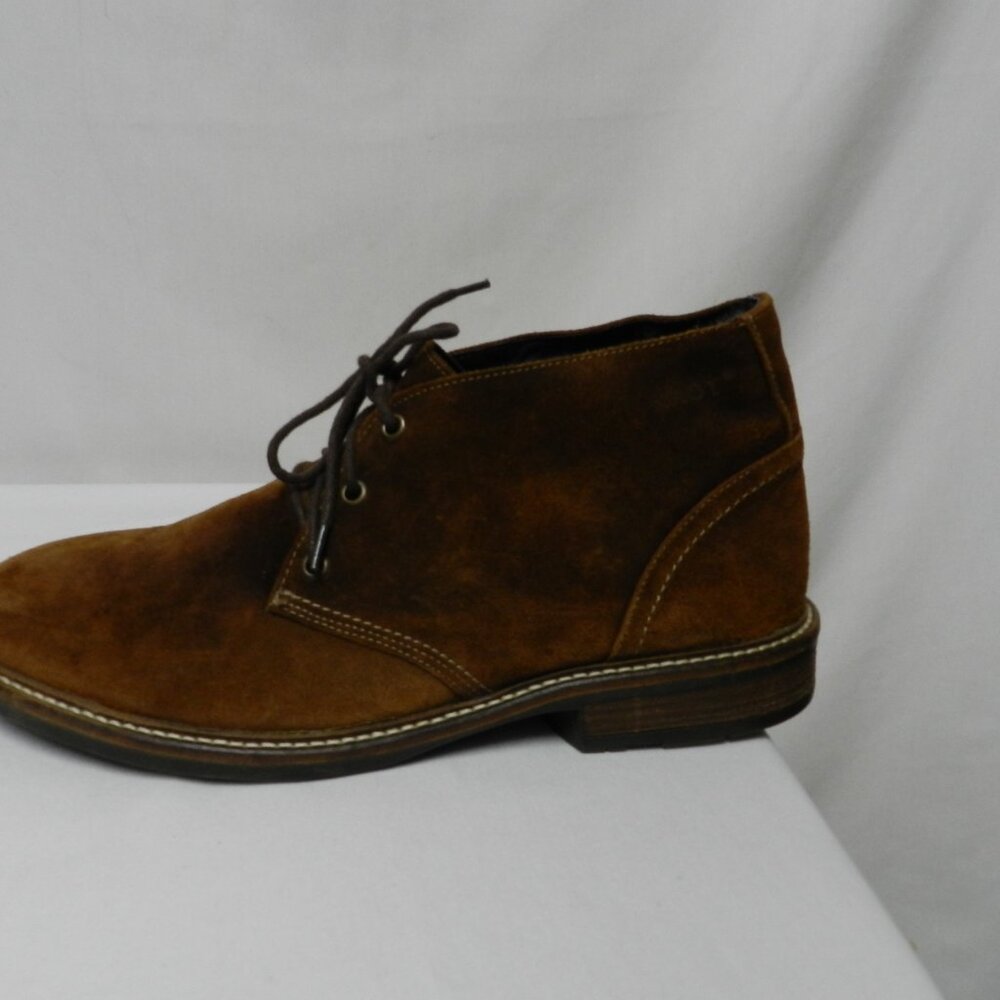 NAOT Pilot Suede ankle lace up Boots Shearling lined Men brown Size Sz 43 10.5 - Picture 2 of 12